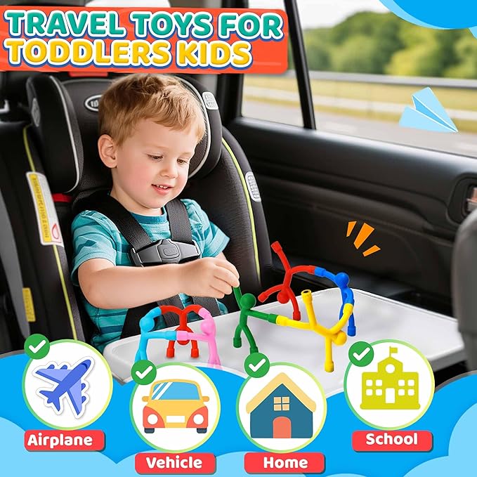 Magnetic Travel Toys Easter Basket Stuffers for Toddler Kids, Fidget Toys Airplane Car Travel Activities Essential,Road Trip ‌Sensory Toy Magnet People Men,Gifts Toys for 3 4 5 6 7 8 Year Old -20PCS