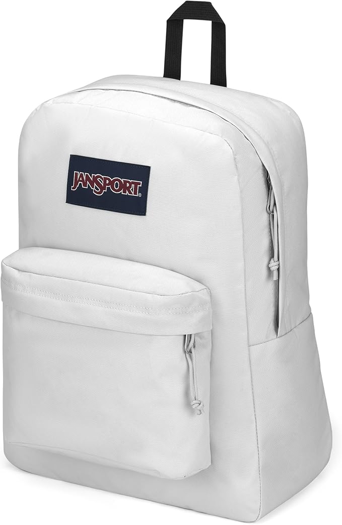 JanSport SuperBreak Plus Backpack with Padded 15-inch Laptop Sleeve and Integrated Bottle Pocket - Spacious and Durable Daypack for Work and Travel - White