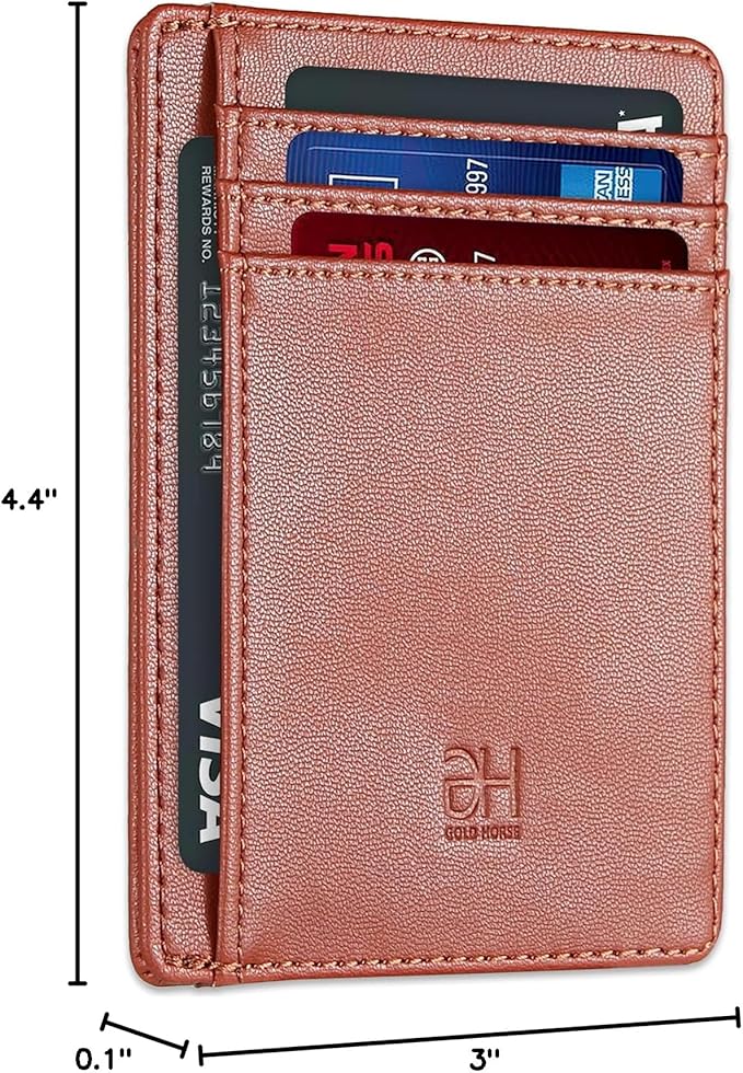GH GOLD HORSE Slim RFID Blocking Card Holder Minimalist Leather Front Pocket Wallet for Women | Slim, RFID Blocking, Minimalist, Front Pocket
