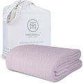 Threadmill Luxury Cotton Blankets for King Size Bed | All-Season Cozy 100% Cotton King Size Blanket | Herringbone Soft Fall Thermal Blanket fits California King Size Bed, 106x92 | Lilac