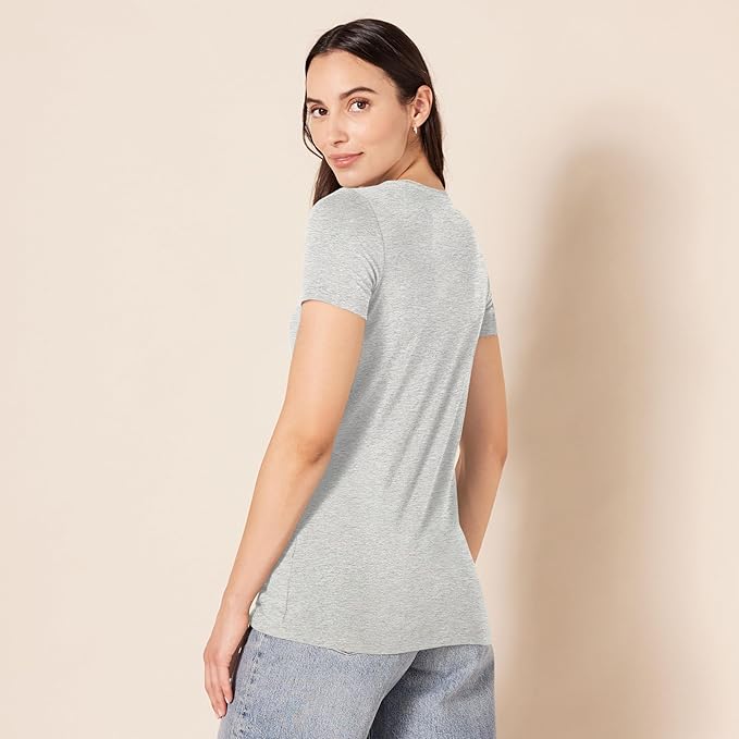 Amazon Essentials Women's Regular-Fit Short-Sleeve T-Shirt (Crewneck and V-Neck Options), Multipacks