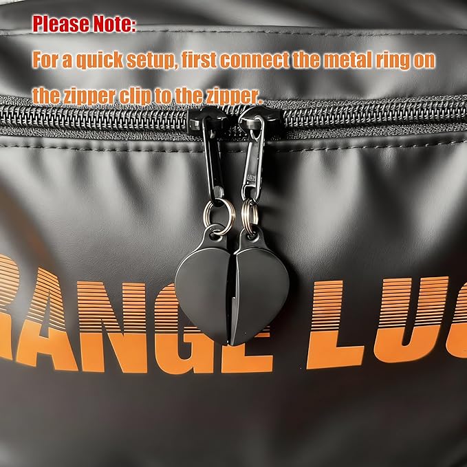 Zipper Clips, Anti Theft Purse & Backpack Zipper Lock, Anti Pickpocket, Outdoor Travel Safety Essentials, 2 Pack, Black