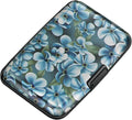 ELFISH Mini RFID Aluminum Wallet Credit Cards Holder Business Card Case Metal ID Case for Men Women(Cute Flowers)
