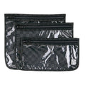 Bumkins Travel Bag, Toiletry, TSA Approved Pouch, Zip Bag, Quart Size Airline Compliant, Clear-Sided, Baby, Diaper Bag Organization, Makeup, Accessories, Carry On Packing, Set of 3 Sizes, Black Check
