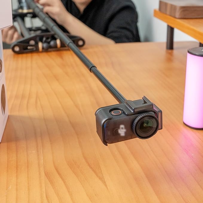 JJC Osmo Nano Cage for DJI Osmo Nano Accessories, Probe Lens Photography Expansion Adapter with 1/4"-20 Thread Hole, 2 Cold Shoe and Built-in Strong Magnet, Creative Narrow Crevice Shooting, ABS Frame