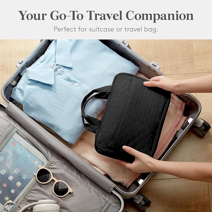 Lifewit Hanging Toiletry Bag for Women & Men, 4.1L Makeup Bag for Travel Size Essentials, Cosmetic Case with Multiple Pockets and Handles, Black
