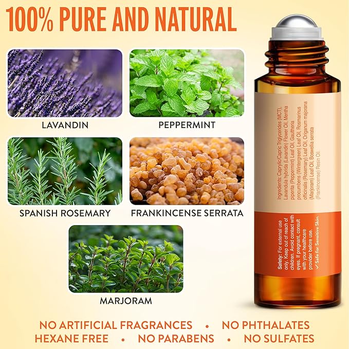 UpNature Head Bliss Essential Oil Roll On Stick - Soothing Migraine Comfort Aromatherapy with Instant Cooling Effect - Nurse Essentials Gifts Roller