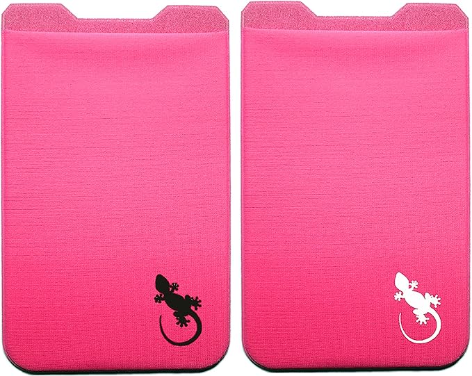Phone Wallet - Adhesive Card Holder - Cell Phone Pouch - Stick on Lycra Pocket by Gecko - Carry Credit Cards and Cash