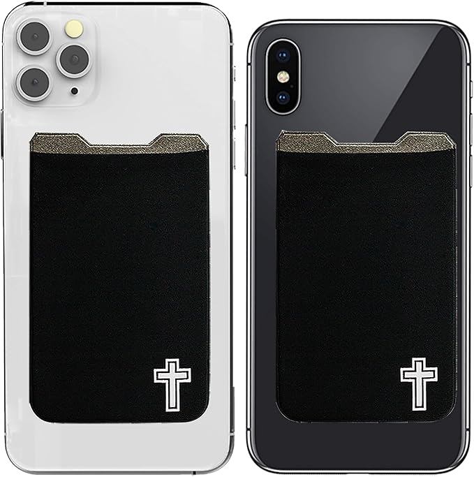 Phone Wallet - Adhesive Card Holder - Cell Phone Pouch - Stick on Lycra Pocket by Gecko - Carry Credit Cards and Cash