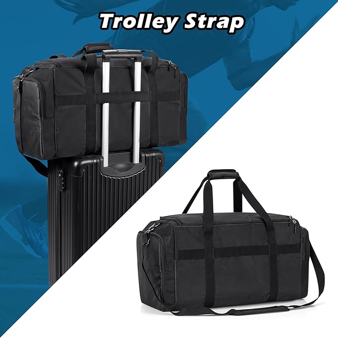 DSLEAF Sneaker Bag for 4 Pairs of US Size 14 Men's Shoes, Shoe Duffle Bag with 3 Adjustable Dividers, Sneak Travel Bag with Shoulder Straps for Comfort Carrying…