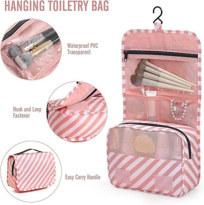 Veken 8 Set Packing Cubes for Travel Essentials, Suitcase Organizer Bags in 4 Sizes, Carry-On Luggage Accessories with Large Laundry & Hanging Toiletry Bag, Must-Have for Airplane, Road Trip & Camping