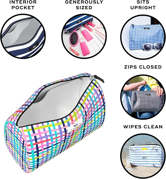 SCOUT Packin' Heat - Large, Water-Resistant, Zip Close Makeup Bag for Women- Toiletry Travel Bag - Cosmetic Bag
