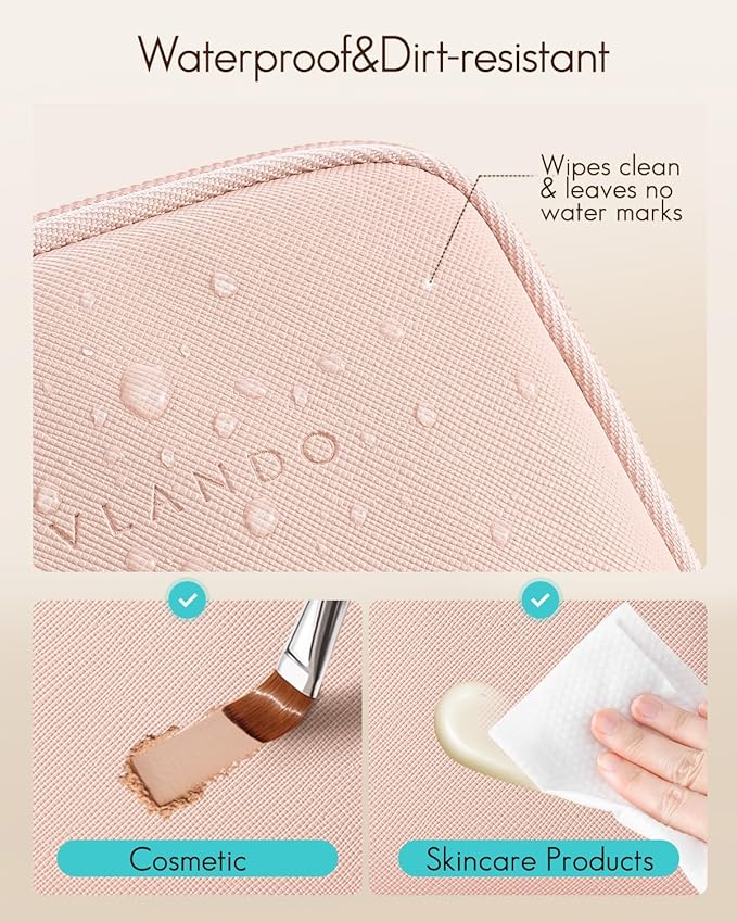 VLANDO Mini Jewelry Travel Case,Jewelry Pouch Bags with Zipper, Velvet Jewelry Organizer Storage Bag for Bracelet Rings Earring Travel Essentials Gifts for Women Girl - Pink
