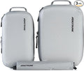 Aerotrunk Ultralight Compression Packing Cubes - Lightweight Travel Organizers for Suitcases and Luggage (3-Pack, Light Grey)