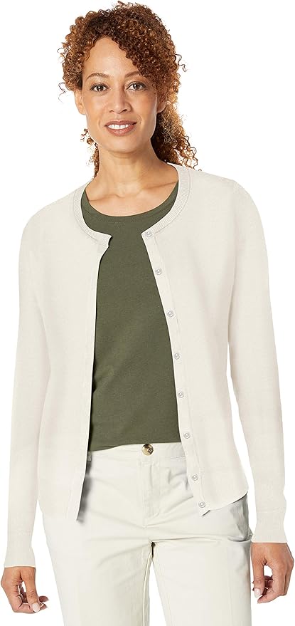Amazon Essentials Women's Lightweight Crewneck Cardigan Sweater (Available in Plus Size)