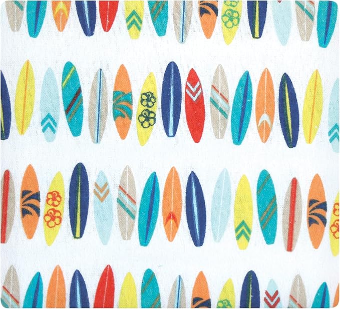 Hudson Baby Unisex Baby Cotton Flannel Receiving Blankets Bundle, Surfer Dude, One Size