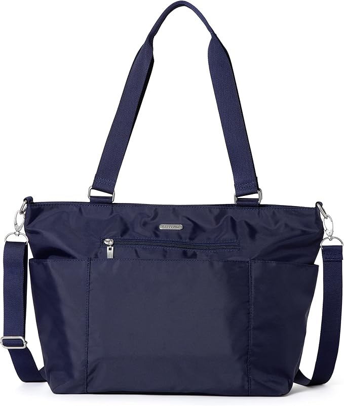 Baggallini Essential Laptop Tote - Work Tote Bag with Laptop Sleeve - Lightweight Travel Crossbody Shoulder Bag for Women