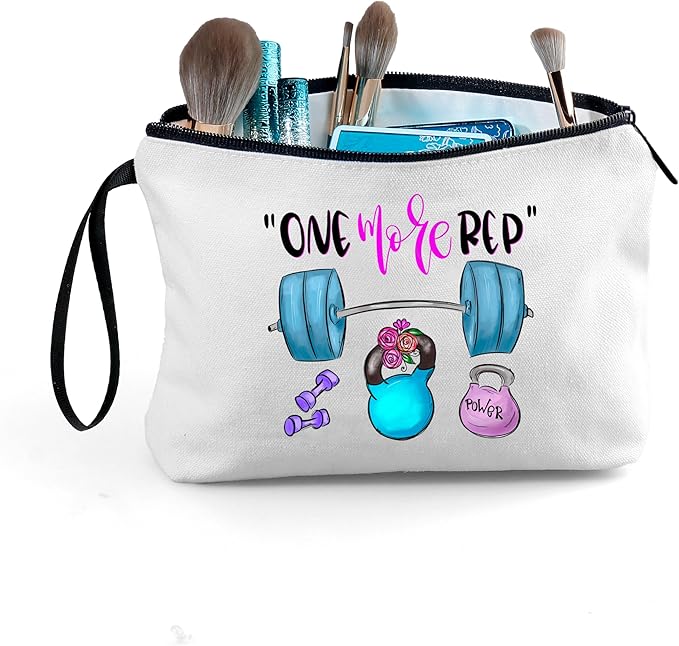 Workout Gym Exercise Gifts for Fitness Lovers Personal Trainer Women Female Girl Friends Sister Coworker Cosmetic Makeup Bag
