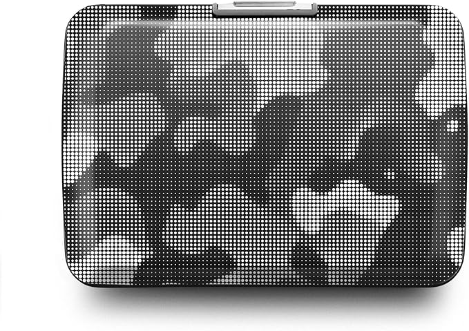 ÖGON -DESIGNS- Aluminum card holder with metal lock, RFID protection against fraud and demagnetization, compact wallet, Smart Case OSLO model