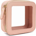 LETGO Clear Makeup Bag Small, Mini Travel Toiletry Bag Cosmetic Organizer, TSA Approved Transparent Case Pouch with Zipper, Car Essentials for Women Men (Mini Pink)