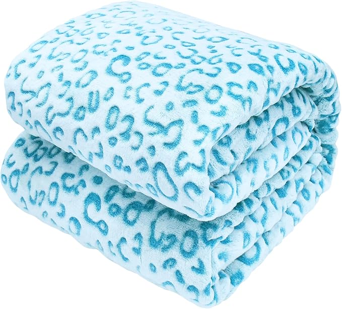 Blue Throw Blanket, Small Soft Cozy Fuzzy Baby Toddler Blankets for Girls Boys, Cyan Blue Gifts for Birthday Baby Shower Newborn Receiving, 40"x50"