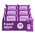 goodwipes Flushable Butt Wipes - Vitamin E & Aloe - Sewer & Septic Safe - Extra Large Adult Wet Wipes For Women & Men - Bathroom Essentials - Lavender, 318 Count (6 Packs + 1 Travel)