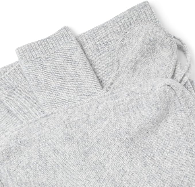 Jet&Bo 100% Pure Cashmere Travel Set: Blanket, Eye Mask, Socks, Carry/Pillow Case Gray in Gift Box