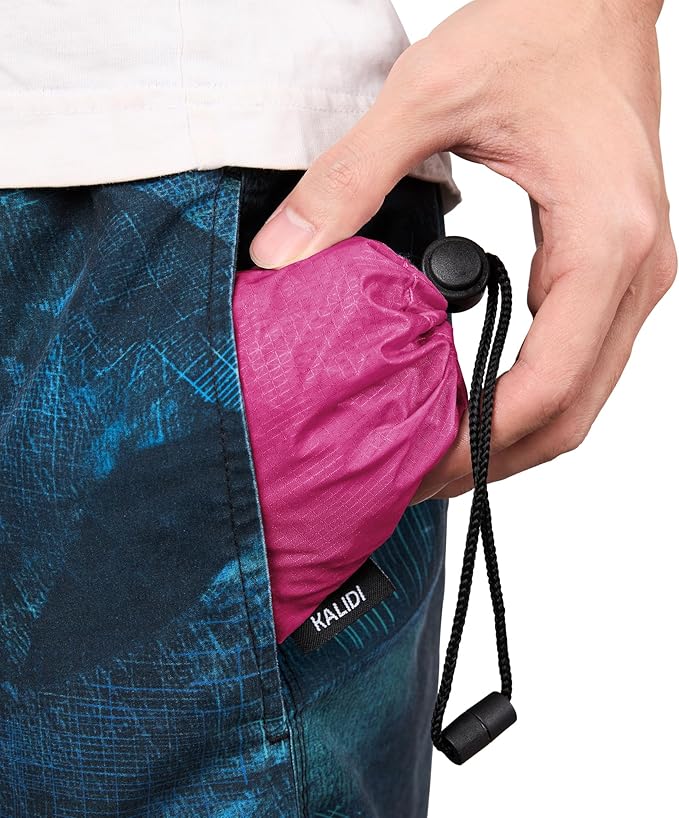KALIDI Compact Tote Shopping bag Lightweight Foldable Tiny Reusable Grocery Shoulder Bag Crossbody