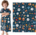 Wajade Sports Blanket for Boys,Soft Fleece 3D Soccer Basketball Baseball Football Kids Blanket for Couch Sofa Bedroom, Fuzzy Ball Throws for Kids Boys Teens,60"x80"