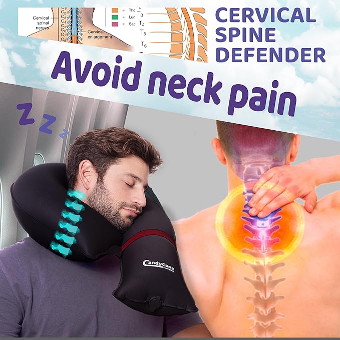 Inflatable Travel Pillows for Airplanes, Cars & Home. New J-Design. Neck & Chin Support. Firmness Adjustable. Inflatable Neck Pillow for Traveling on Plane. Blow Up Neck Pillows for Air Travel