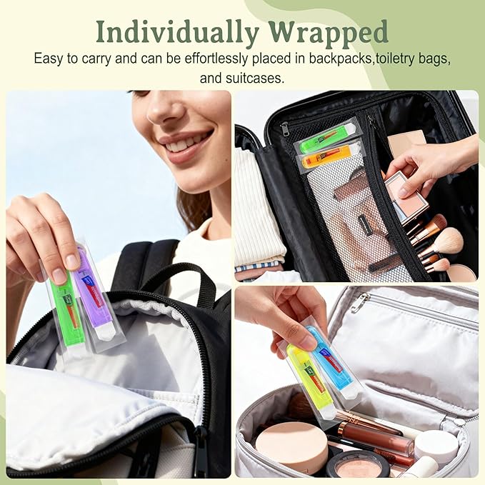 Travel Toothbrush, Toothbrush and Toothpaste Travel Set, Individually Packaged, Includes Storage Case, Foldable Design, 5 Colors, Ideal for Business Trips, and Hotels (50-Pack)
