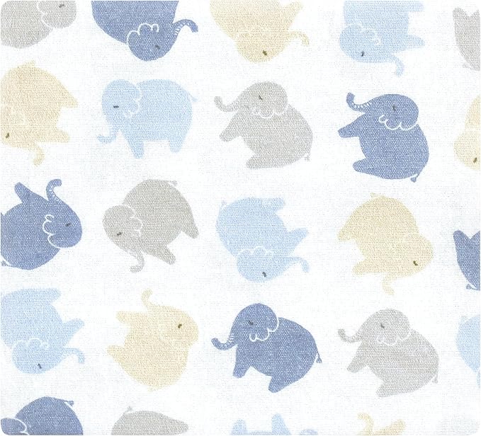 Hudson Baby Unisex Baby Cotton Flannel Receiving Blankets 4-Pack, Multi Color Boy Elephant, One Size