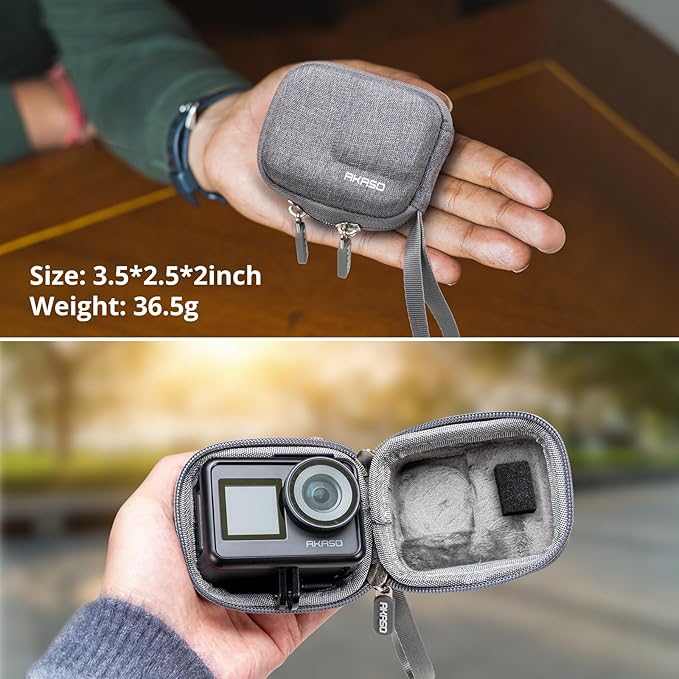 AKASO Protective mini Carrying Case for GoPro Hero 13/12/11/10/ 9/EK7000/Brave 4/Brave 7 LE/Brave 7/DJI/Apexcam Action Camera