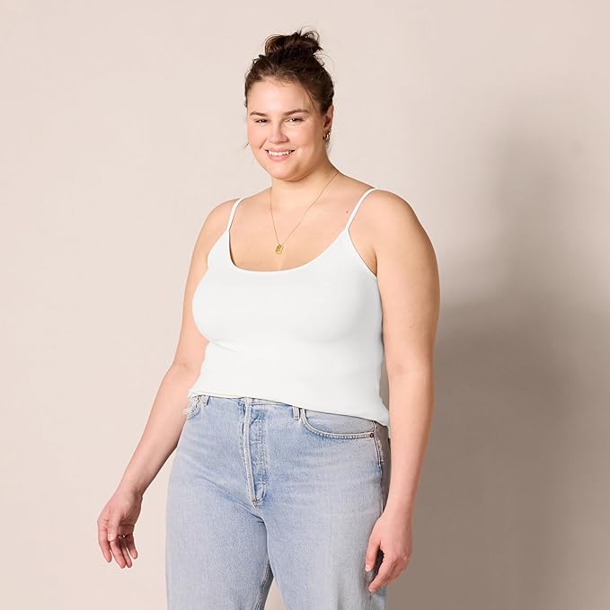 Amazon Essentials Women's Slim-Fit Camisole for Layering and Everyday Wear, Pack of 4