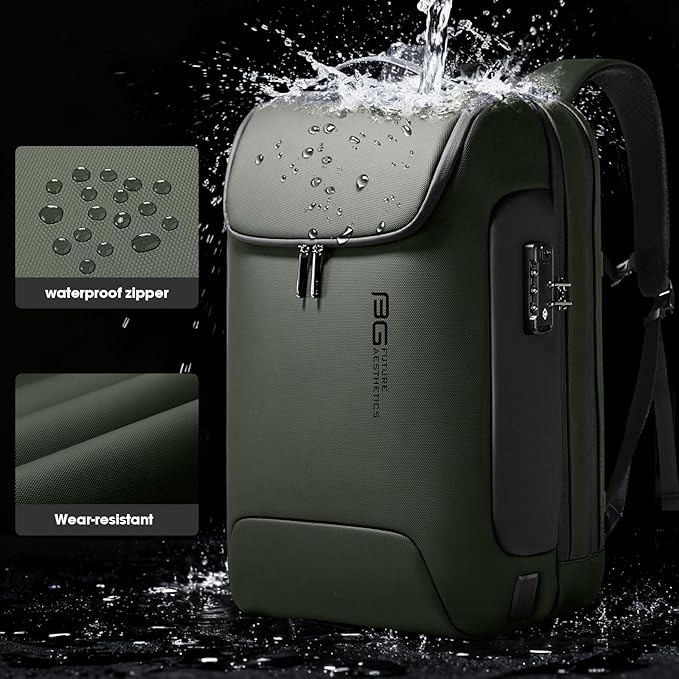 BANGE Travel Laptop Backpack, Anti-Theft Bag with USB Charging Port and TSA Lock, Waterproof Business Computer Backpack Fits 17.3 Inch Notebook