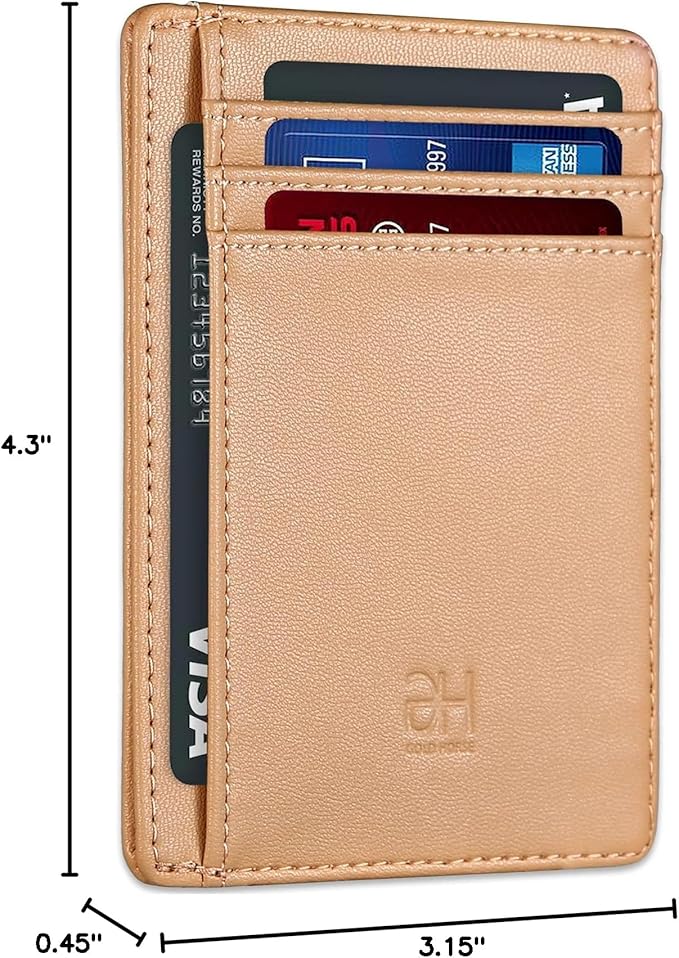 GH GOLD HORSE Slim RFID Blocking Card Holder Minimalist Leather Front Pocket Wallet for Women | Slim, RFID Blocking, Minimalist, Front Pocket