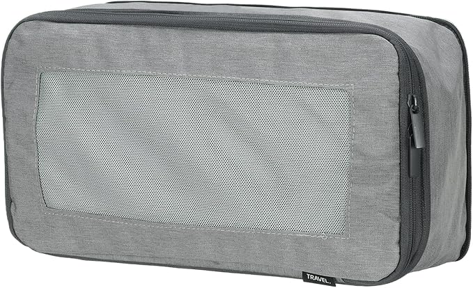 HARFINGTON Compression Packing Cube for Suitcases 34x18x13cm Lightweight Luggage Organizers Bag Travel Essentials Compression Bags for Carry on Suitcases, Grey