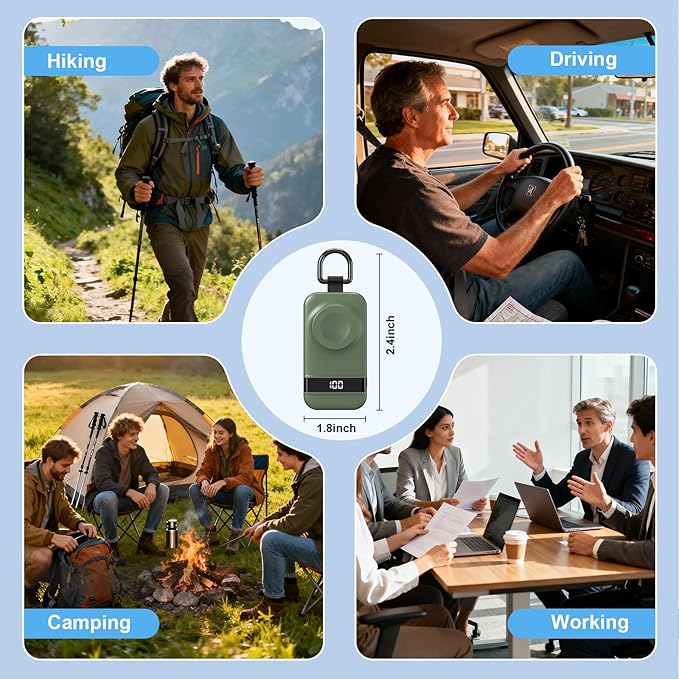 Portable Charger for Apple Watch, 2500mAh & Digital Display – Magnetic Fast Charging iWatch Charger for Travel – for Apple Watch Series 1-11/SE1-3/Ultra 1-3 (Dark Green)