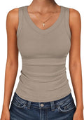 ANRABESS Tank Tops for Women V Neck Ribbed Knit Slim Fitted Sleeveless Basic Tee Tanks Casual Summer Clothes 2026