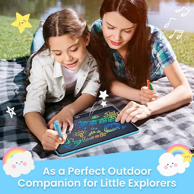 LCD Writing Tablet for Kids, 16 Inch Doodle Board Drawing Pad, Toddler Travel Essential, Road Trip Activities Outdoor Toys, Party Favor for Preschool Girls and Boys, Birthday Gifts Age 3-5, Blue