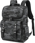 YALUNDISI Vintage Backpack Travel Laptop Backpack with usb Charging Port for Women & Men College Backpack Fits 15.6 Inch Laptop Camouflage Gray