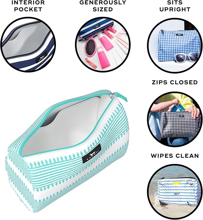 SCOUT Packin' Heat - Large, Water-Resistant, Zip Close Makeup Bag for Women- Toiletry Travel Bag - Cosmetic Bag