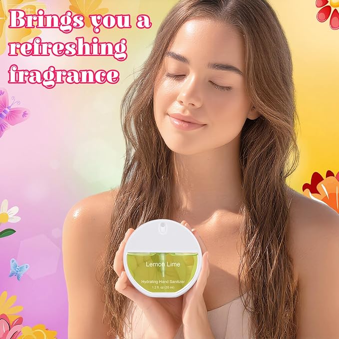 3 Pcs Power Mist Hydrating Hand Sanitizer Spray Bulk Travel Size Hand Sanitizer 1.2 oz Circular Spray Bottle for Daily Use Thank You Gifts Mother's Day Nurse Week Teacher Appreciation Gifts