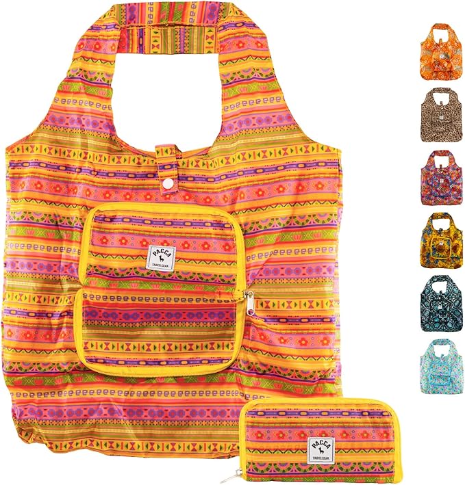 Pacca Packable Tote Bag Travel Shopping Bag Foldable Tote Bag for Travel, Grocery, Beach, Cruise Ultra Light Tote