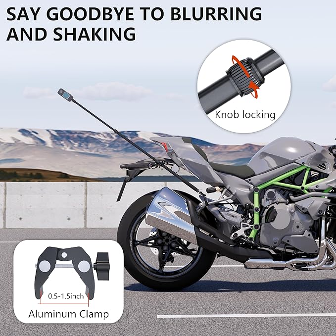360 Motorcycle Mount Kit, Universal Adjustable Motorcycle Camera Mount for Motorcycle Handle, Compatible with Insta360 X4 X5 Accessories, Bike Mount for GoPro Camera