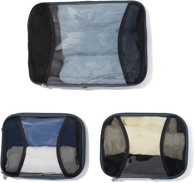 Baggallini Compression Cube 3-piece set - Lightweight Compression Packing Cubes for Travel