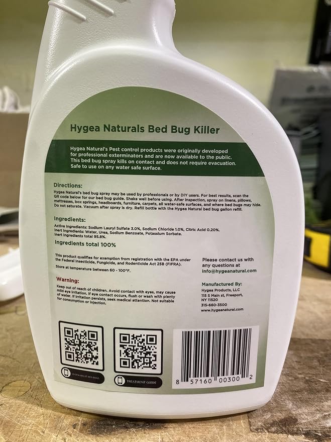 Hygea Natural Lice, Mite, and Bed Bug Killer Natural Spray - Child & Pet Friendly - Immediate Results - Stain & Odor Free (24 Ounce)