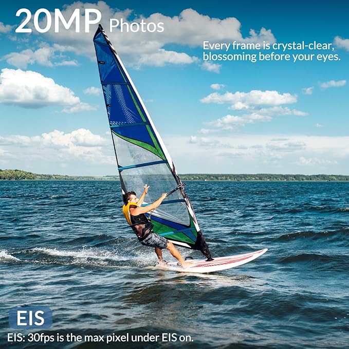 icefox i8 98FT Zoom Waterproof Camera Underwater, 20MP 5X Action Camera with EIS, WiFi Remote Control for Snorkeling Cycling Vlogging