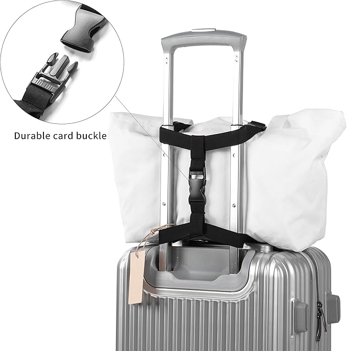 add a Bag Luggage Strap for suitcases，Luggage Bungee Strap，Adjustable Belt Bag Bungees with Buckles (Gold)