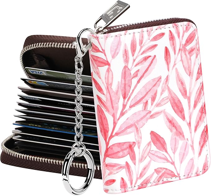 FurArt Zipper Wallet Women, RFID Blocking Credit Card Wallet, Business Card Holder, Compact Size KeyChain Wallet